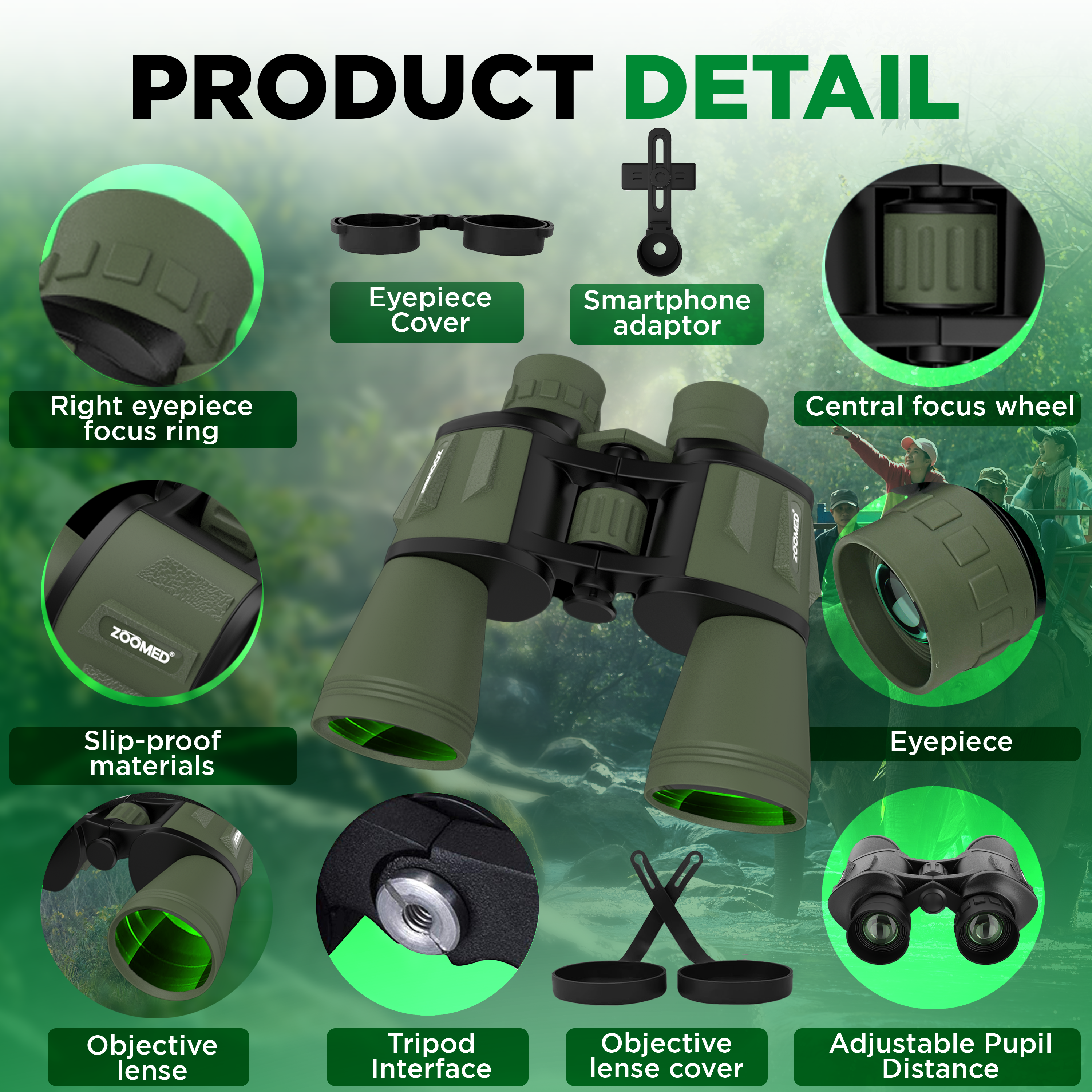 CB3008: 20x50 Binoculars with Phone Bracket Adaptor