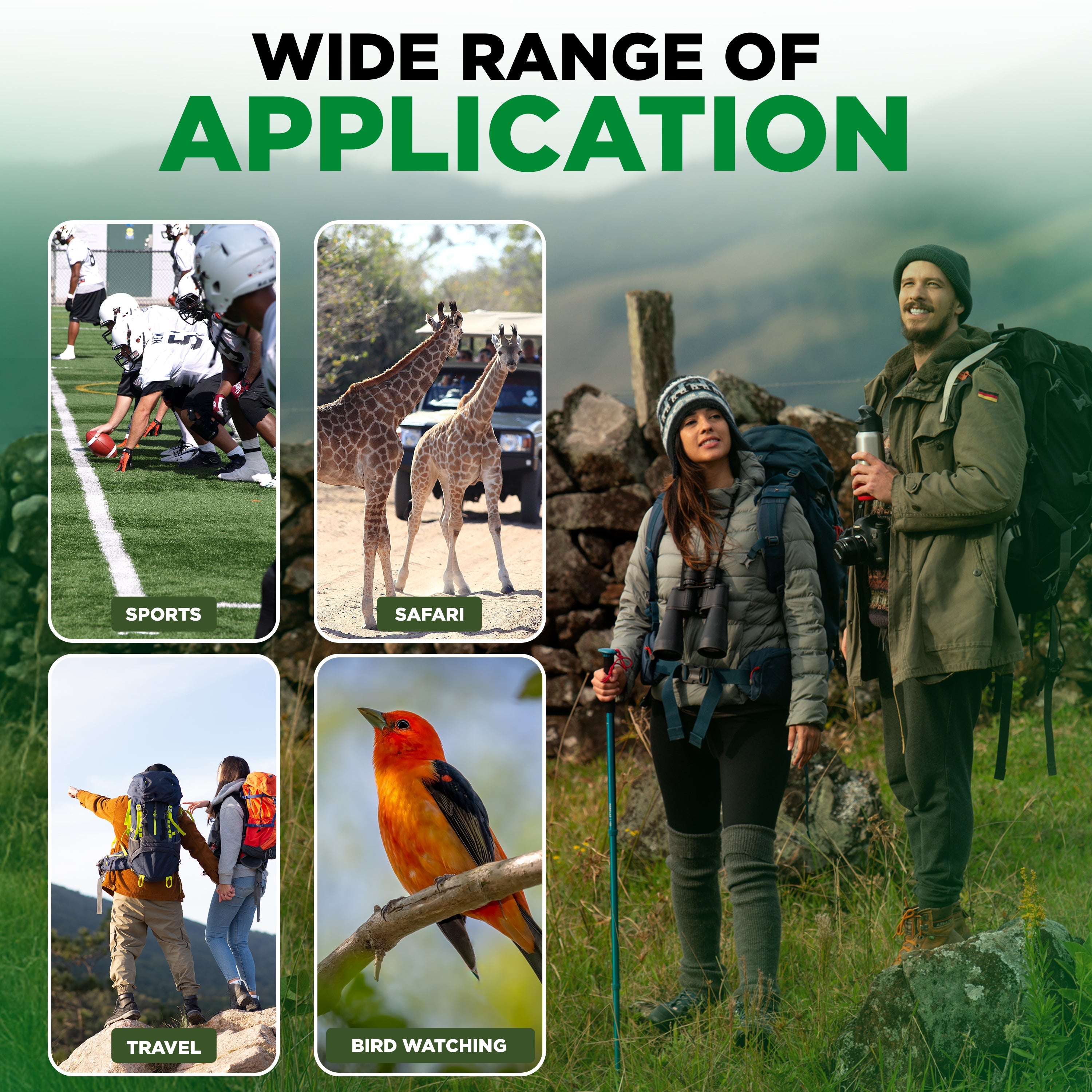 CB3008: 20x50 Binoculars with Phone Bracket Adaptor