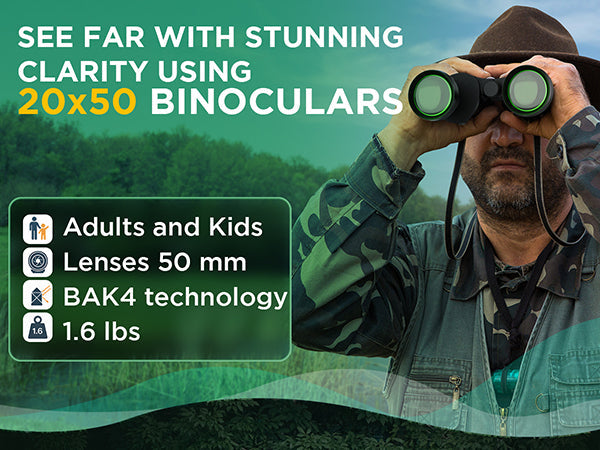 CB3008: 20x50 Binoculars with Phone Bracket Adaptor